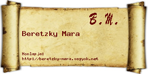 Beretzky Mara névjegykártya